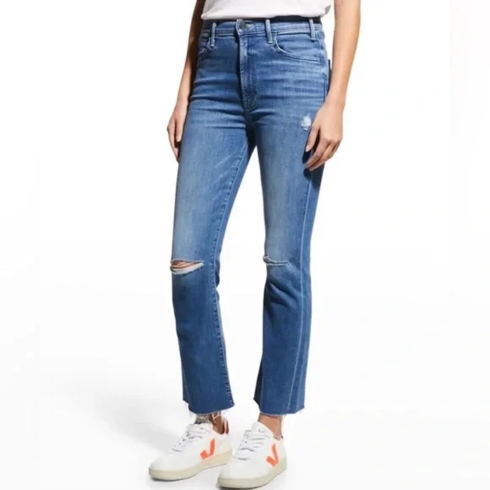 Mother The Hustler Ankle Fray Jeans in Can't Stop Staring